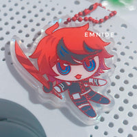 Takumi Red Glitter Foil Rainbow Film Keychain ✧ The Hundred Line