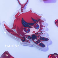 Takumi Red Glitter Foil Rainbow Film Keychain ✧ The Hundred Line