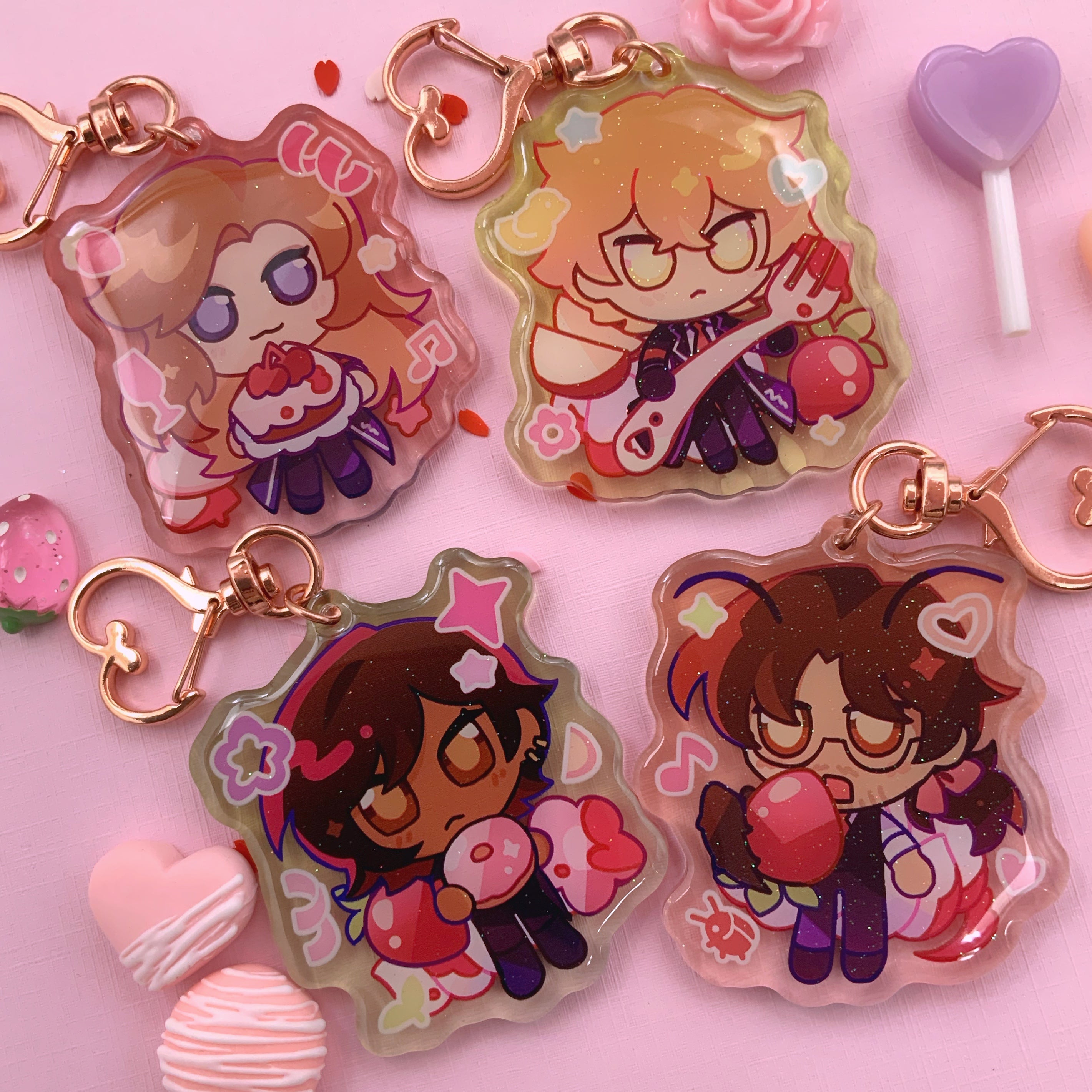 Delectable Desserts Keychains ✧ Limbus Company ⁕ Strawberries and Cream