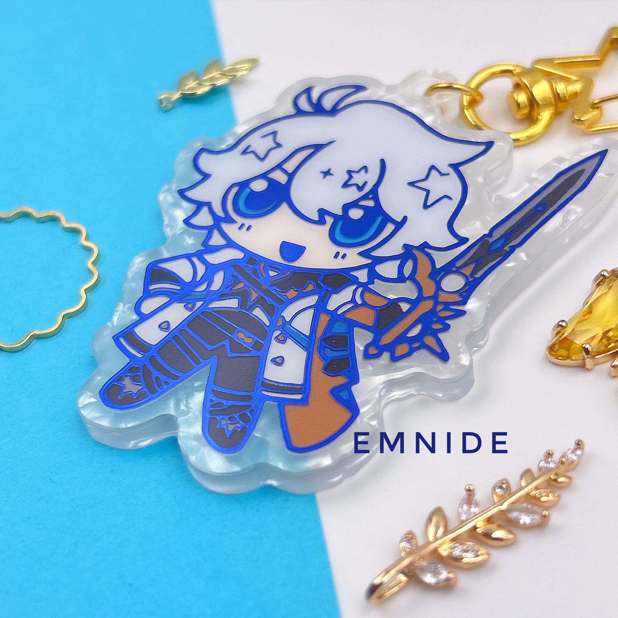 Phainon Blue Foil Porcelain Film Keychain ✧ Honkai Star Rail