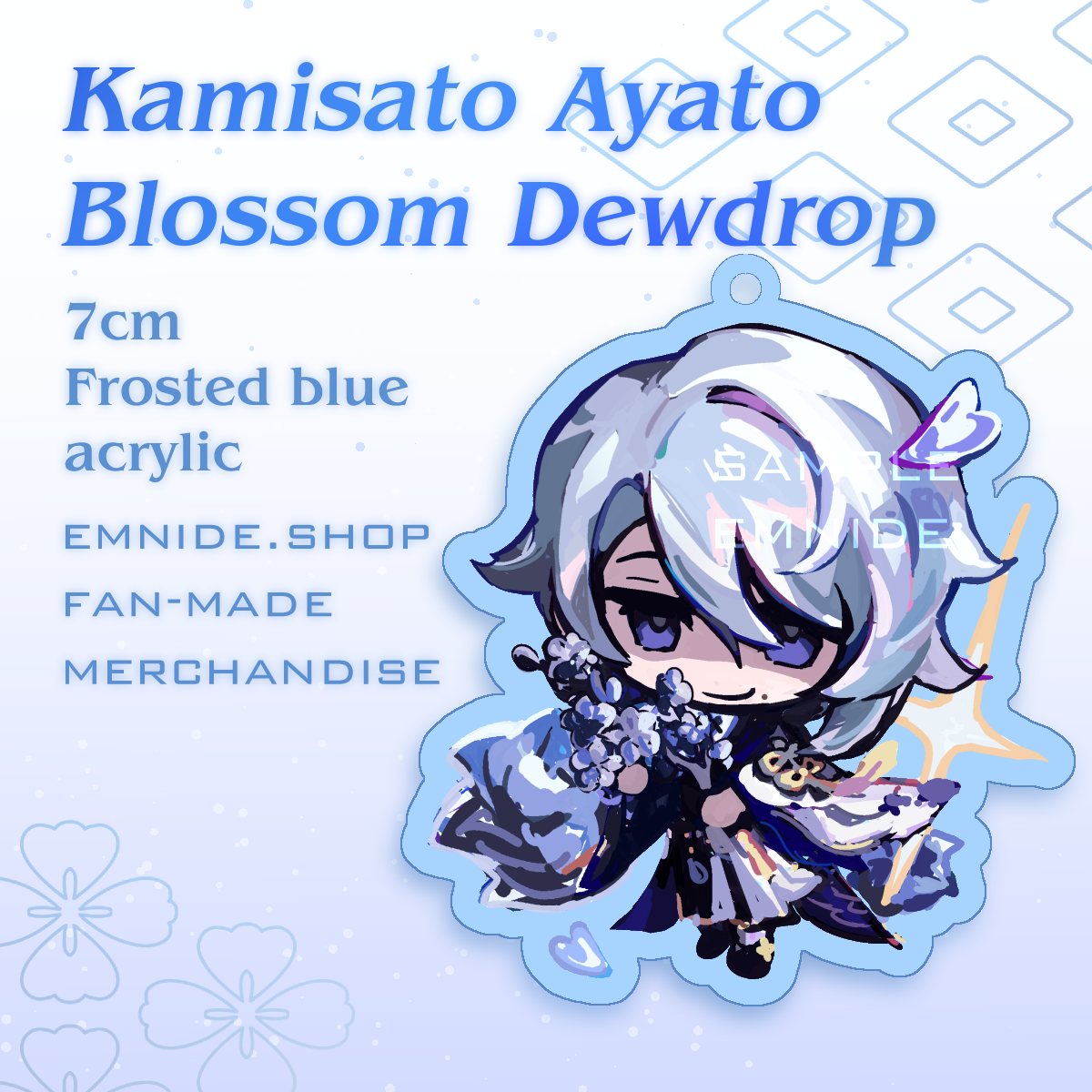 Kamisato Ayato Blossom Dewdrop Keychain ✧ Genshin Impact