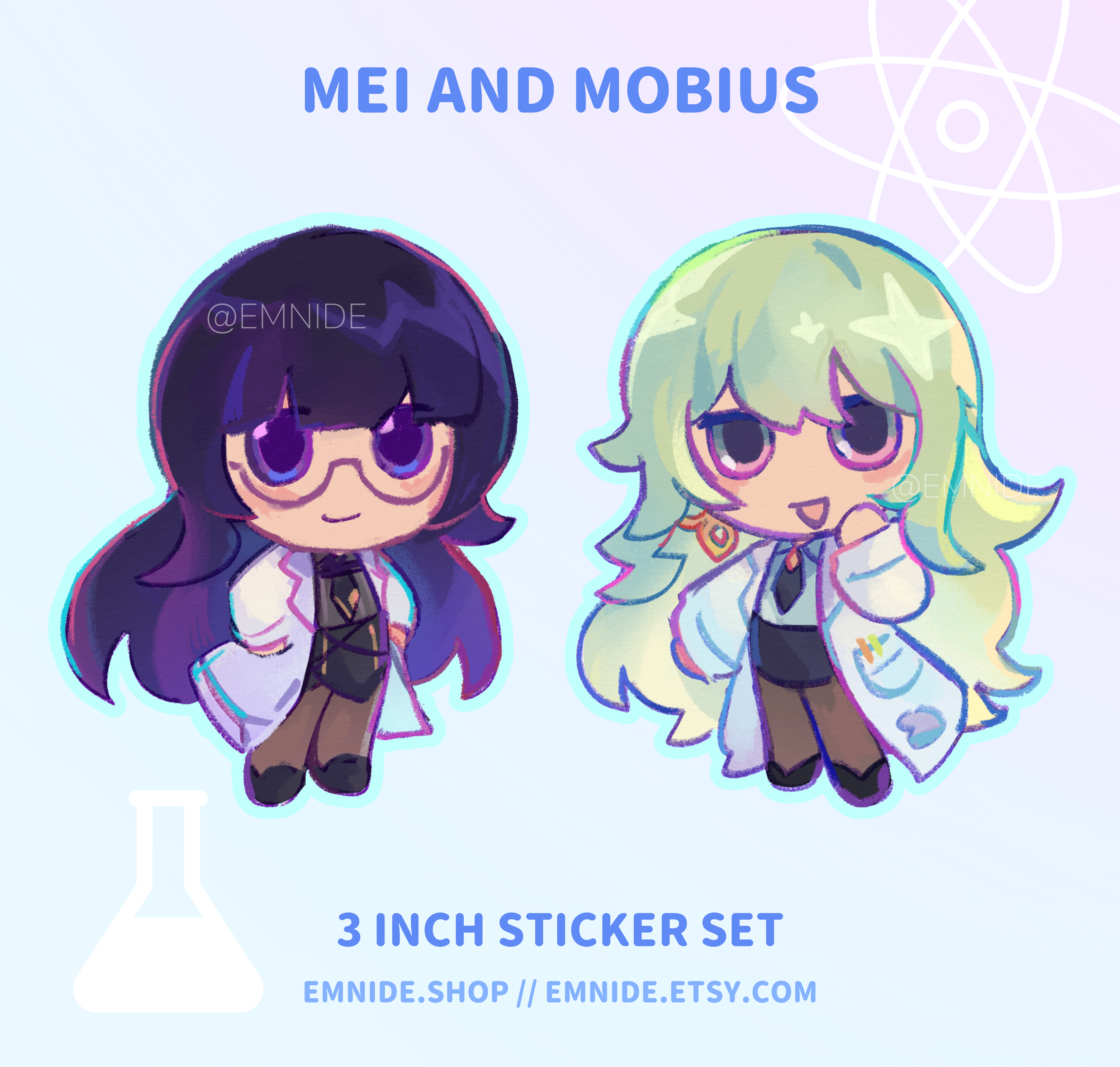 Mobius and Mei Stickers ✧ Honkai Impact 3rd