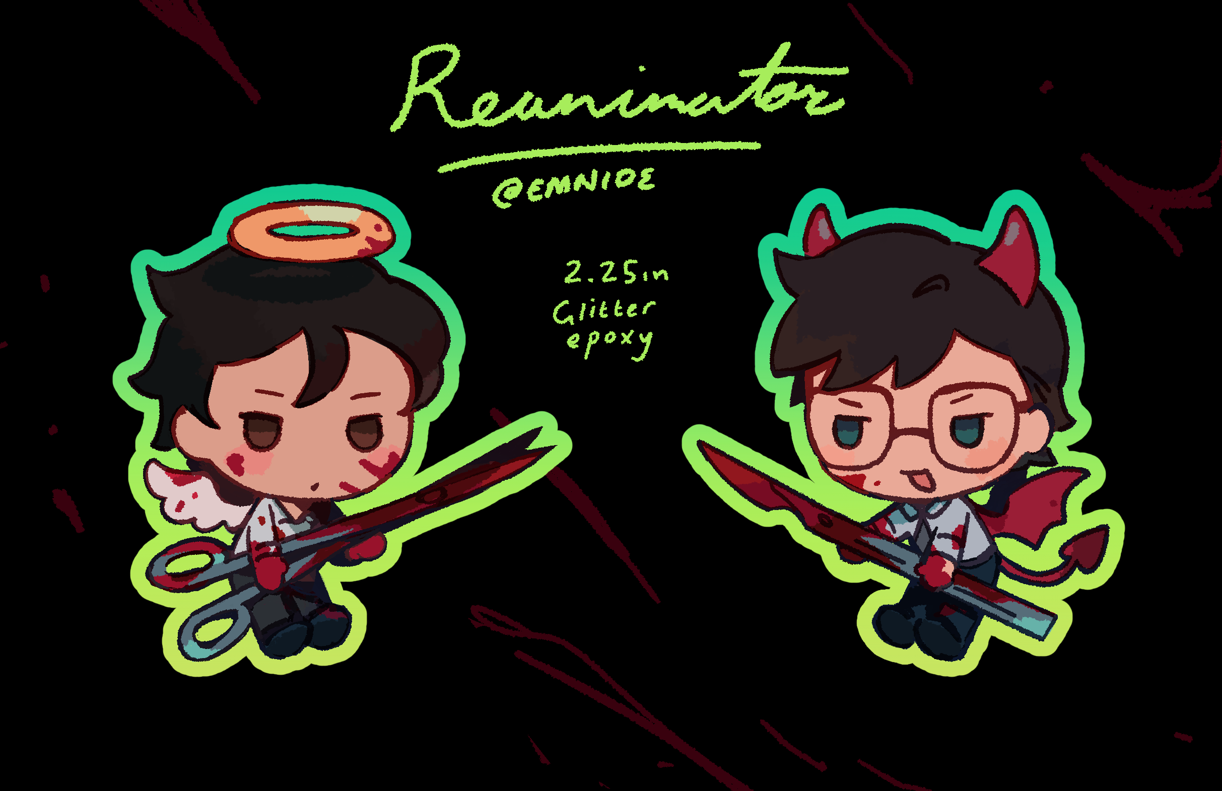 Reanimator Angel Devil Keychains 💉