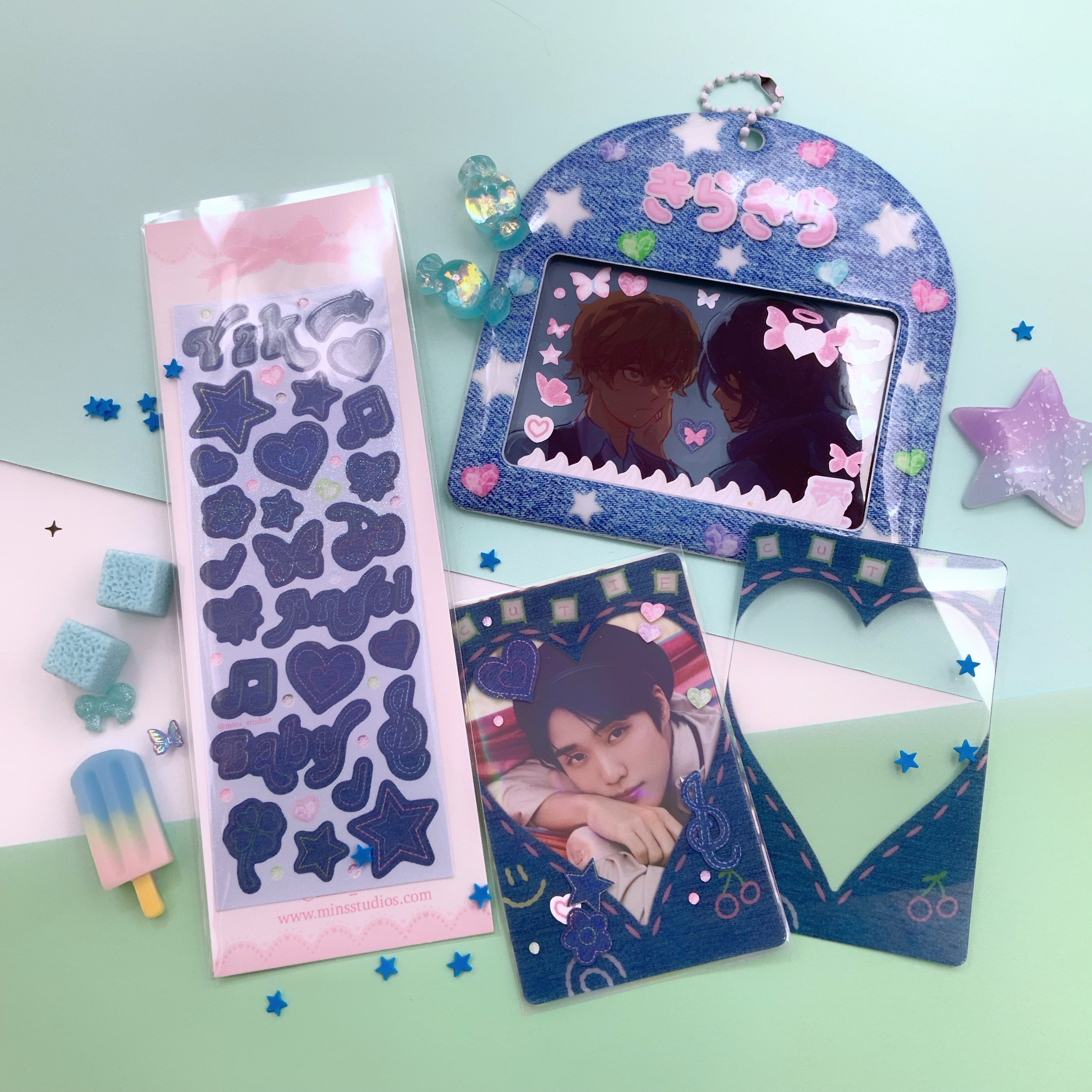 Y2K Denim 👖 Deco Stickersheet ☆ Mins Studios