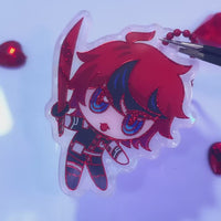 Takumi Red Glitter Foil Rainbow Film Keychain ✧ The Hundred Line