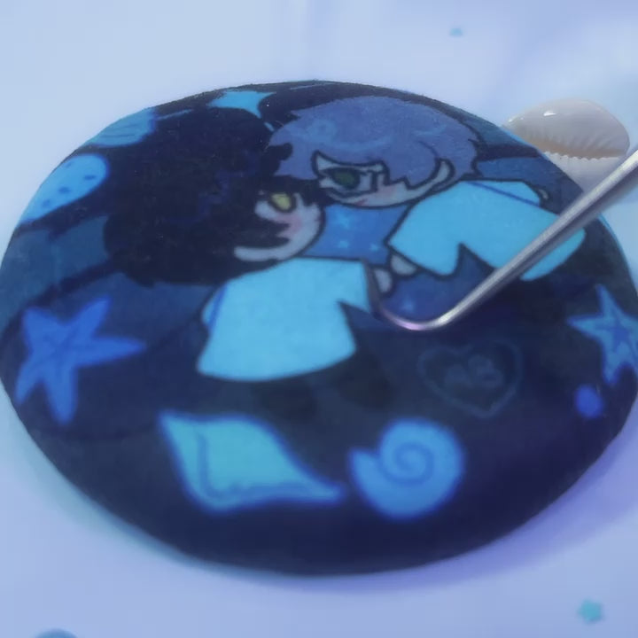 AB Beach Minky Button, 75mm Double Stuffed, Lobotomy Corporation
