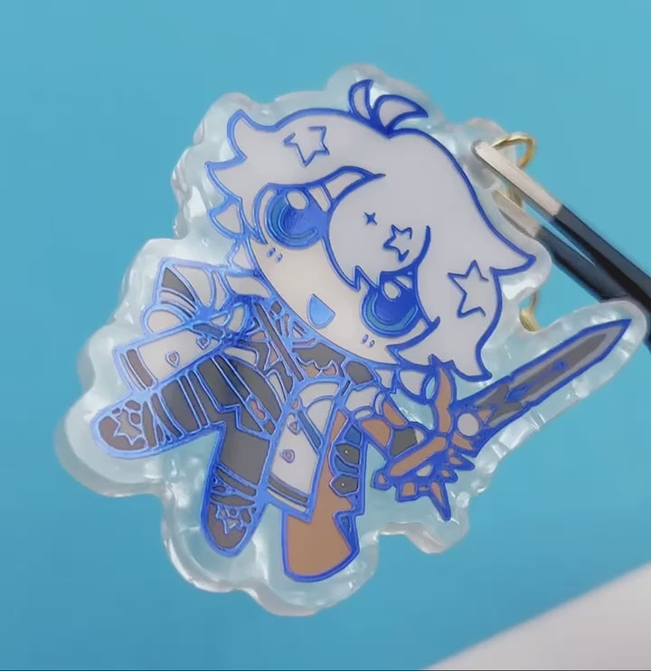Phainon Blue Foil Porcelain Film Keychain ✧ Honkai Star Rail