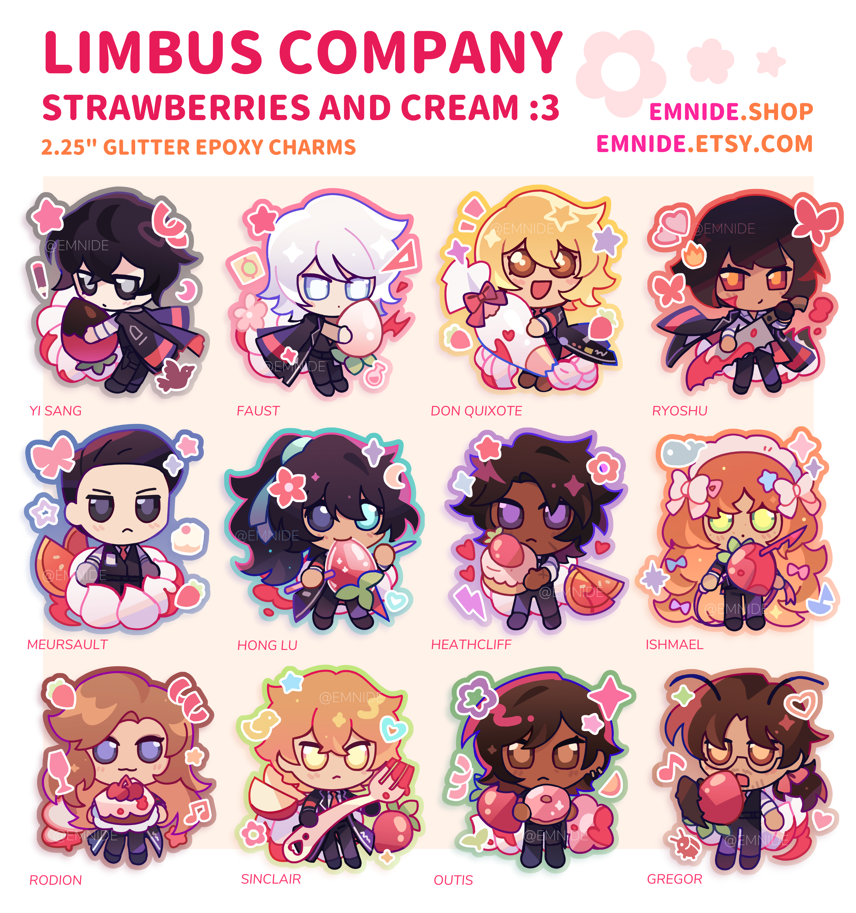 Delectable Desserts Keychains ✧ Limbus Company ⁕ Strawberries and Cream